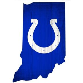 شعار Fan Creations State Sign Indianapolis Colts Team Color، متعدد الألوان