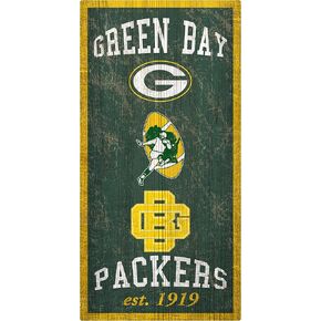 Fan Creations NFL Green Bay Packers Unisex Green Bay Packers Heritage sign, Team Color, 6 x 12