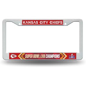 Rico Industries NFL Football Kansas City Chiefs 2024 Super Bowl LVIII Champions 12" x 6" Plastic Car Frame
