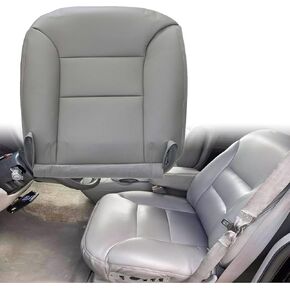 GXARTS Driver Side Bottom Leather Replacement Seat Cover Gray Fit for Chevy SilveradoTahoe Suburban Sierra Yukon 1995 1996 1997 1998 1999