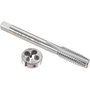uxcell 5/16"-18 UNC Tap and Die Set, HSS Machine Thread Tap with Round Threading Die, Right Hand