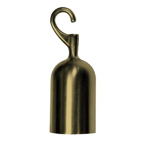 Lawrence metal ROPEEND-HOOK-2S Rope End Hook, Satin Brass