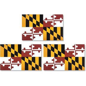 JBCD Maryland Flag Magnet Decal - for Car SUV Truck, 3 Pack, 3x5 Inches