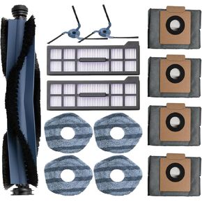 Replacement for Eufy X10 Pro Omni: Replace Accessories Parts for Eufy Robovac X10 Pro Omni Robot Vacuum 1 Main Brush 2 Side Brush 2 Filter 4 Mop Pad 4 Dust Bag (13 Pack)