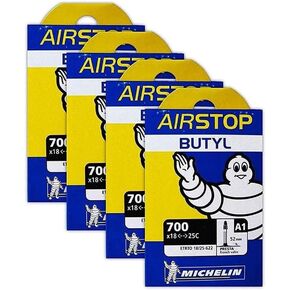 Michelin A1 Airstop 700x18-25c Road Bike Tube Bundle 52mm Smooth Presta - 4 PACK