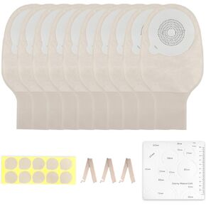 10 Pcs Ostomy Colostomy Bags, One Piece Drainable Ostomy Pouch for Ileostomy Stoma Care, Ostomy Supplies, Cut to Fit(20-60mm) in Kuwait