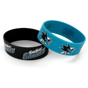 NHL San Jose Sharks Silicone Rubber Bracelet, 2-Pack