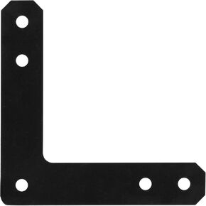 2 Pack Black Flat Corner Braces, 12" x 2-1/2" L Strap Tie Plate, 5 Gauge Post and Beam Connector for 4x4 6x6
