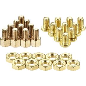 uxcell M4 Hex Brass Standoff Spacer 6mm+4mm Male-Female Threaded Screw Nut Kit for PCB Motherboard Computer Circuit Board, 20 Sets
