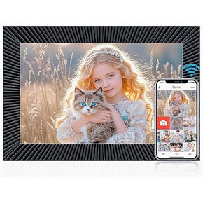 Digital Picture Frame WiFi 10.1 Inch 32G Frameo Smart Digital Photo Frame with 1280x800 IPS HD Touch Screen, Auto-Rotate and Slideshow, Easy Setup to Share Photos or Videos Remotely from Anywhere