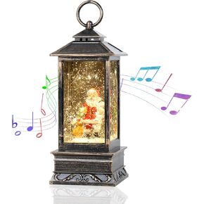 Christmas Snow Globe Lantern with Swirling Glitter, Christmas Tree, Santa Claus and Snowman, USB Powered or Battery Operated for Christmas Home Decoration, Christmas Decor Gifts