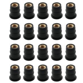 20PCS Neoprene Well Nut with Stainless Steel Pozi Screw M5-0.51'' Long 3/8'' Hole