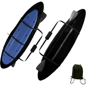 Semetall 420D Kayak Cover,13ft Canoe Cover Paddle Board Cover Kayak Covers,Fits Fishing Boat/Kayak/Canoe up to 13ft Long and Beam Width up to 30in, Black