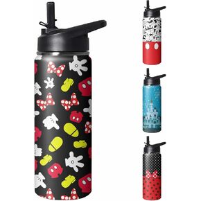 Cute Cartoon Mouse Tumbler with Top Handle and Straw Lid Gift for Boys Girls Water Bottle Travel Kettle Cup for Car Cold and Hot Stainless Steel Double Wall Insulated Mug (mouse, 18OZ)