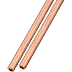 METALLIXITY Copper Tube (4.5mm OD x 1mm Wall T x 300mm L) 2Pcs, Straight Tubing - for Home Furnishing, Machinery, DIY Handicraft