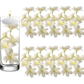 10 Pcs Artificial Flowers for Floating Candles Centerpiece Purple Orchid Faux Flower Vase Fillers for Birthday Wedding Dinning Table Party Home Bar Restaurant Decor