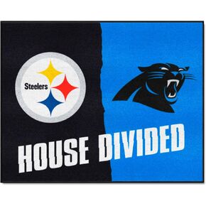 FANMATS 19297 NFL Steelers / Panthers House Divided Rug 33.75" x 42.5"