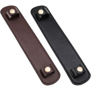 2Pcs PU Leather Shoulder Strap Pad Replacement Part Detachable Soft Leather Strap 23cm Length and 4.8cm for Shopping Bag Women Tote Purses Handbag Satchels, Black and Brown