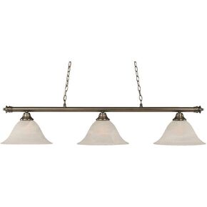 Toltec Lighting 373-DG-5831 Oxford 3 Light Bar مع زجاج مرمر أبيض مقاس 14 بوصة، لمسة نهائية من الجرانيت الداكن