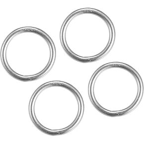 METALLIXITY 316 Stainless Steel O Rings (30x5mm) 4pcs, Welded Round Ring - for Ropes, Hanging Objects