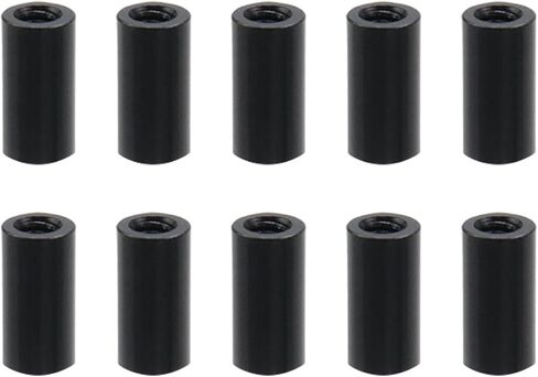 Oedema 10pcs Round Aluminum Alloy Standoff Column M3×15mm Female Threaded Standoff Black Round Nuts for Computer, RC Airplane, DIY Frame, Hardware Spacers in Saudi Arabia