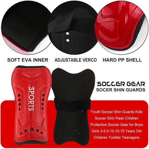 Youth Soccer Shin Guards for Kids Child Calf Protective Gear Soccer Equipment Soccer Shin Pads Calf Protection for 3-5,5-10,10-15 Years Old Boys Girls Children in Kuwait