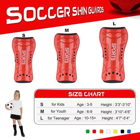 Youth Soccer Shin Guards for Kids Child Calf Protective Gear Soccer Equipment Soccer Shin Pads Calf Protection for 3-5,5-10,10-15 Years Old Boys Girls Children in Kuwait