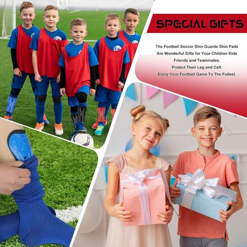 Youth Soccer Shin Guards for Kids Child Calf Protective Gear Soccer Equipment Soccer Shin Pads Calf Protection for 3-5,5-10,10-15 Years Old Boys Girls Children in Kuwait