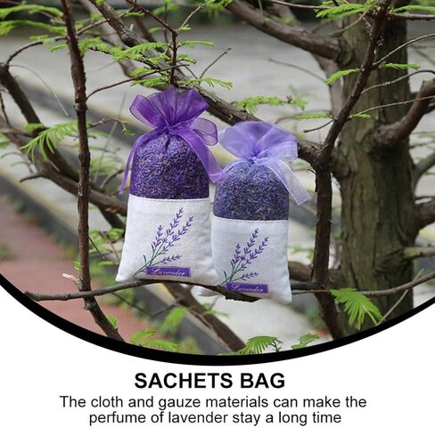 Empty French Lavender Sachets Bag for Drawers and Closets Fresh Scents, Home Fragrance Sachet Sleep, Purple Sachets for Cars, Gym Bags or Anyplace, Pack of 15 in Saudi Arabia