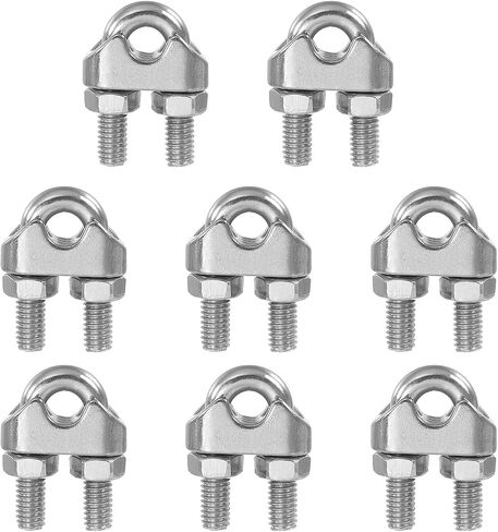 PATIKIL 5/16 Inch M8 Wire Rope Clamp Clip, 8 Pcs 304 Stainless Steel U Bolt Saddle Fastener for Rigging Rope, Wire and Cable in Saudi Arabia