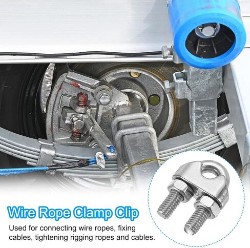 PATIKIL 5/16 Inch M8 Wire Rope Clamp Clip, 8 Pcs 304 Stainless Steel U Bolt Saddle Fastener for Rigging Rope, Wire and Cable in Saudi Arabia