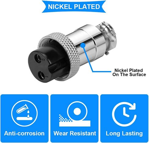 6 قطع GX12 2 دبابيس موصل الطيران ذكر/أنثى لوحة سلك موصل مقبس التوصيل لتوصيل الطاقة مع 6 قطع غطاء مقاوم للماء، مفك براغي in Saudi Arabia