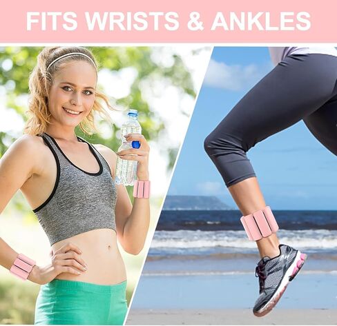 Wearable wrist weights and ankle weights ，A pair of 2-pound， Soft touch adjustable Counterweight，ankle weights for women and man，gym Aerobic exercise, rehabilitation training, dance, swimming ，run in Saudi Arabia