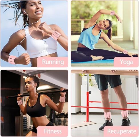 Wearable wrist weights and ankle weights ，A pair of 2-pound， Soft touch adjustable Counterweight，ankle weights for women and man，gym Aerobic exercise, rehabilitation training, dance, swimming ，run in Saudi Arabia