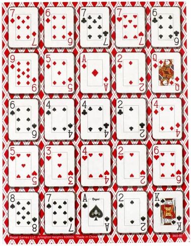 Regal Games - Poker Keeno Bulk Game Set - Includes 36 Two-Sided Boards, 600 Scoring Chips, 1 Deck of Standard Poker Cards - 72 Unique Board Layouts- Casino Night Card Game- Compatible w Poker Keno in Saudi Arabia