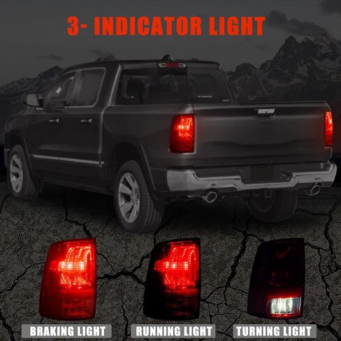 RANSOTO Tail Light Compatible with 2002-2006 Dodge Ram 1500 2500 3500 Pickup Taillight With Bulbs Rear Lamps Replace CH2800147 55077347AF CH2801147 55077348AF in Saudi Arabia