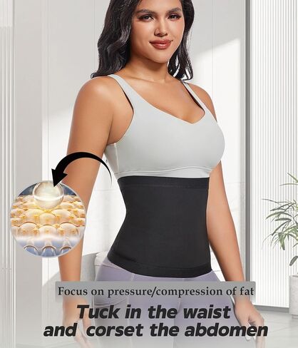 Sweat Band for Stomach Weight Loss Belt Sweat Waist Trainer for Women Waist Sweat Band for Women Stomach Wrap Trimmer in Saudi Arabia