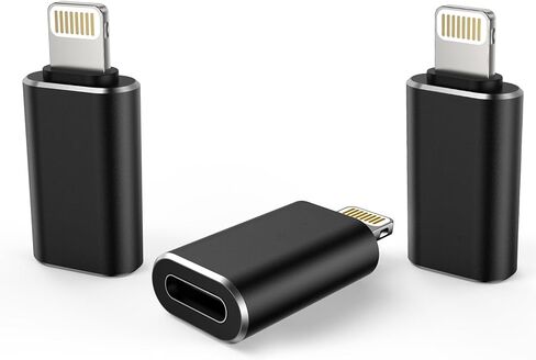 كابل محول TechMatte USB C من النوع C إلى Lightning، [3 حزم] 1.8-2.2 أمبير 15 وات يدعم مزامنة البيانات للشحن السريع، متوافق مع iPhone iPad iPod AirPods، وليس لسماعات الرأس/OTG Android، 1 أسود + 2 رمادي in Kuwait