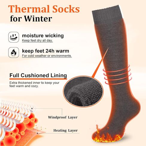 CTHH 3 Pairs Warm Knee High Socks for Women - Thick Thermal Boot Socks for Hiking, Running, Work, Gifts, Winter in Saudi Arabia