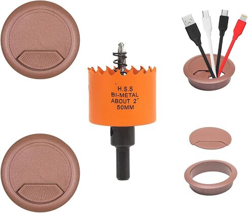 2 inch Desk Grommet 2 inch Hole Saw, Desk Cord Hole Cover, Desk Cable Hole Cover, Desk Hole Grommet, Desktop Grommet for Table Cable, 8 PCS, White in Saudi Arabia