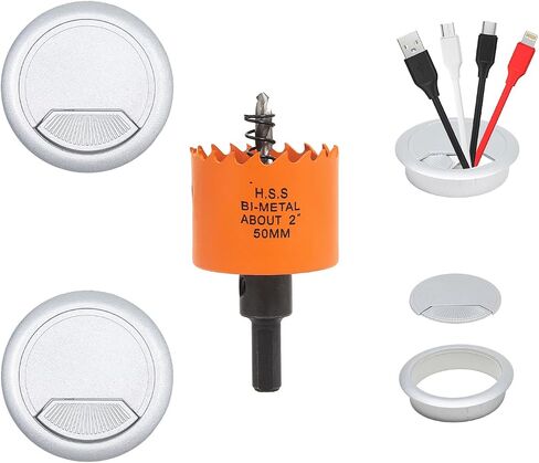 2 inch Desk Grommet 2 inch Hole Saw, Desk Cord Hole Cover, Desk Cable Hole Cover, Desk Hole Grommet, Desktop Grommet for Table Cable, 8 PCS, White in Saudi Arabia