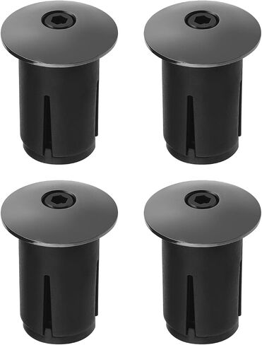 2 Pairs Bicycle Handlebar End Plugs Aluminum Alloy Handlebar Plugs Bike Handlebar Plug Expansion Plug for Bicycles Mountain Bikes Racing Cars, Black in Saudi Arabia