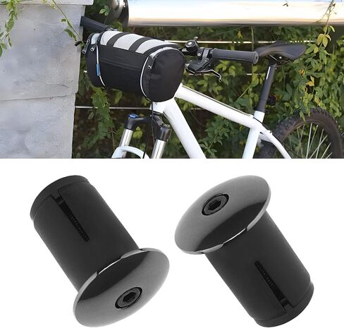 2 Pairs Bicycle Handlebar End Plugs Aluminum Alloy Handlebar Plugs Bike Handlebar Plug Expansion Plug for Bicycles Mountain Bikes Racing Cars, Black in Saudi Arabia