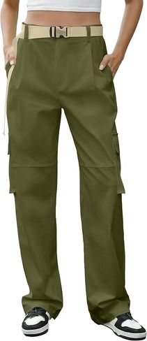 BEGOING Women's Cargo Pants High Waisted Straight Leg Casual Pant with Pockets Baggy Trendy Streetwear Y2K Pants in Saudi Arabia