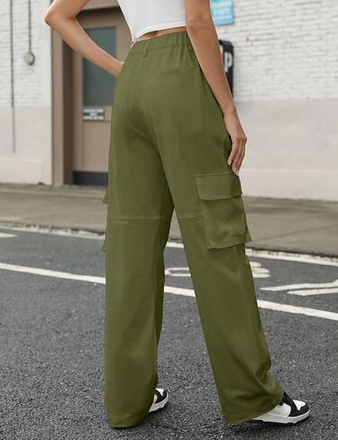 BEGOING Women's Cargo Pants High Waisted Straight Leg Casual Pant with Pockets Baggy Trendy Streetwear Y2K Pants in Saudi Arabia