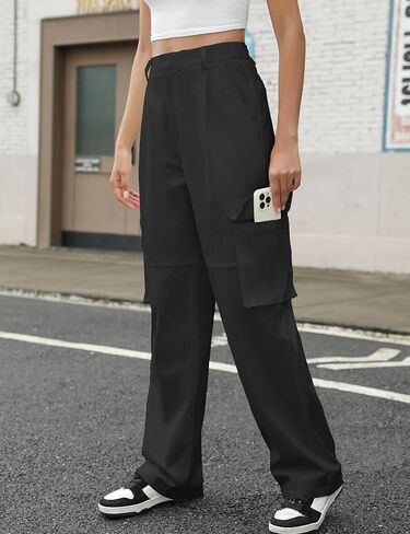 BEGOING Women's Cargo Pants High Waisted Straight Leg Casual Pant with Pockets Baggy Trendy Streetwear Y2K Pants in Saudi Arabia