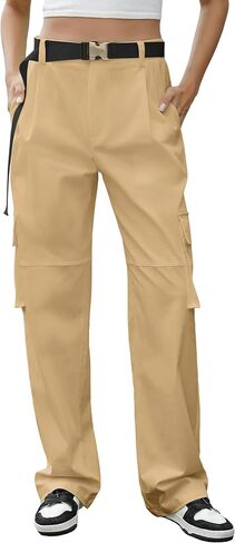 BEGOING Women's Cargo Pants High Waisted Straight Leg Casual Pant with Pockets Baggy Trendy Streetwear Y2K Pants in Saudi Arabia
