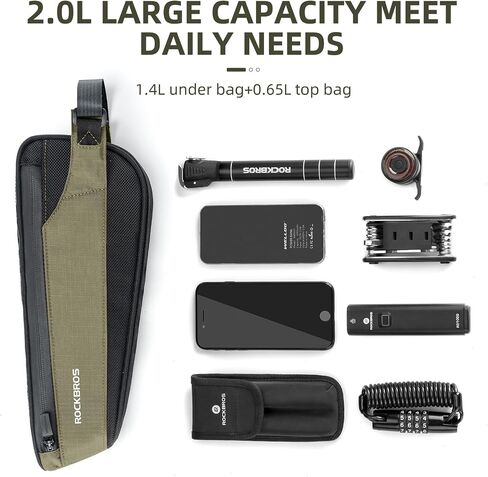 ROCKBROS Bike Frame Bag Bike Top Tube Bag 2 Pieces Combi Bike Bag Bike Triangle Bag Pouch Storage Bag for Mountain Road Ebike Bike in Saudi Arabia