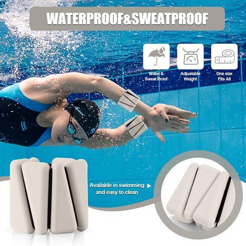 Wrist & Ankle Weights, Arm Leg Weights Set of 2 (1Lbs Each), Adjustable Ankle Weights for Yoga, Walking, Pilates, Dance, Gym (Beige) in Saudi Arabia