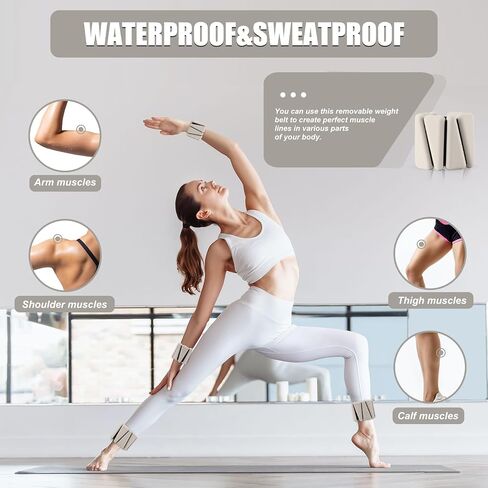 Wrist & Ankle Weights, Arm Leg Weights Set of 2 (1Lbs Each), Adjustable Ankle Weights for Yoga, Walking, Pilates, Dance, Gym (Beige) in Saudi Arabia